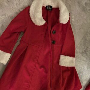 size 2t 2 t baby little girl fancy pretty coat holiday christmas red santa